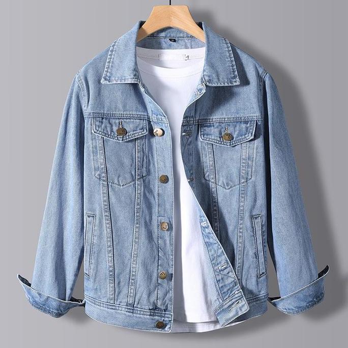 JAKET JEANS DENIM POLOS UNISEX Nyaman Panjang PSD
