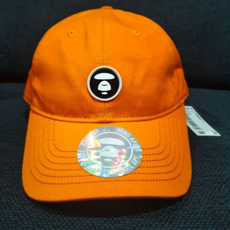 Topi AAPE BY A BATHING APE Orange Baseball Cap - AAPENOW Original