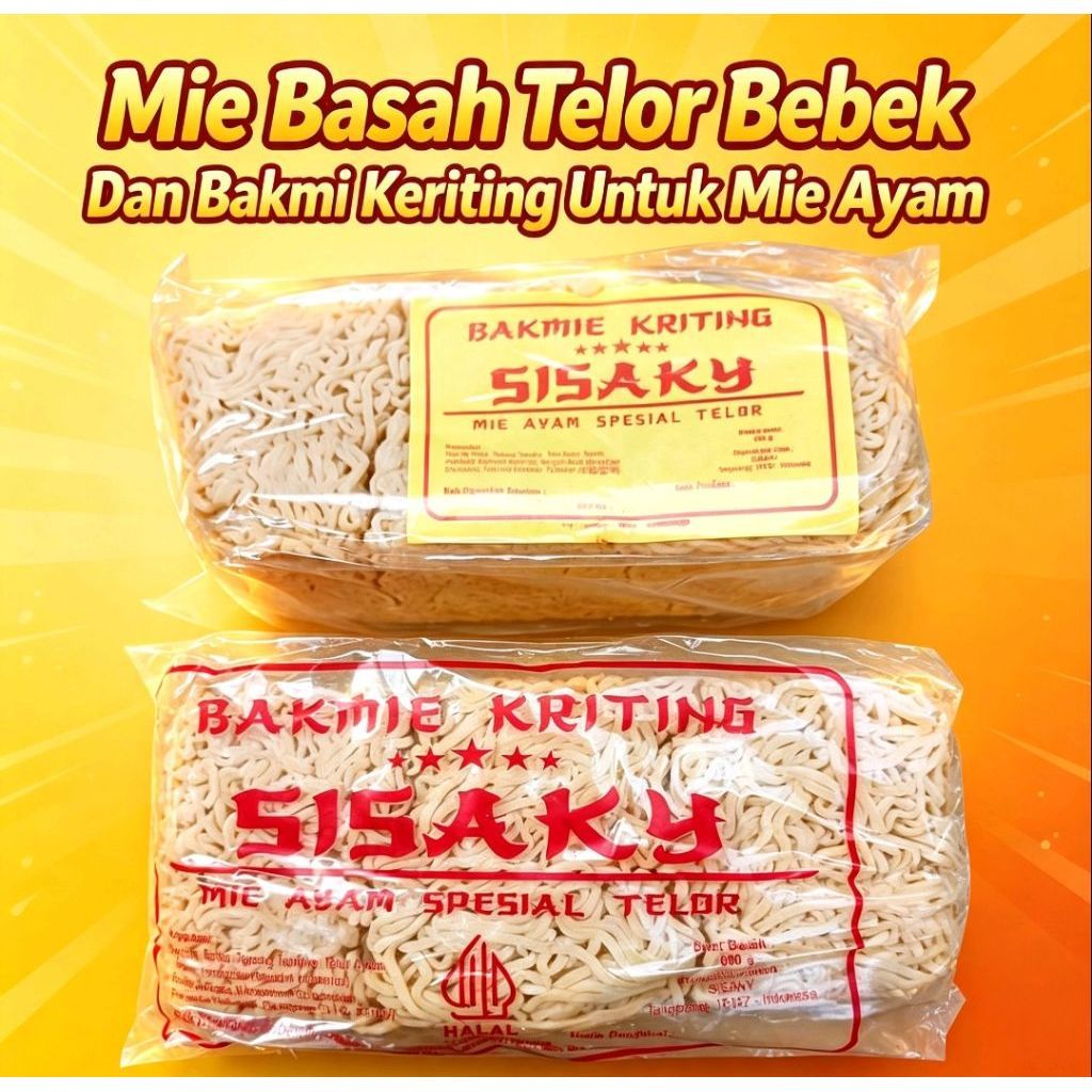 Mie Telur Bebek Kenyal Basah Keriting Mentah Untuk Mie Ayam Pangsit Jebew Gaco Isi 6 gulung