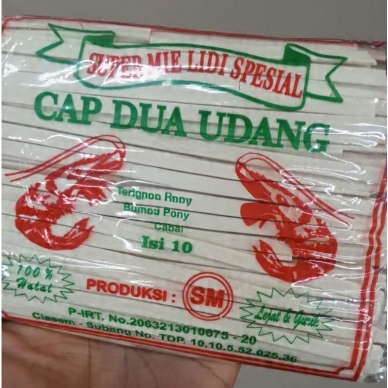 mie lidi mentah gepeng CAP DUA UDANG