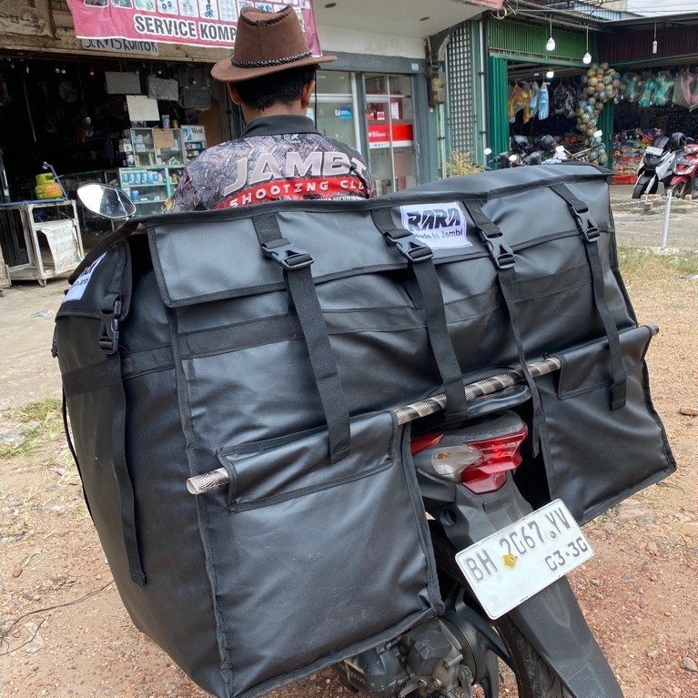 SUPER JUMBO ambung motor tas keranjang saddle bag tas kurir along-along tobos tas motor