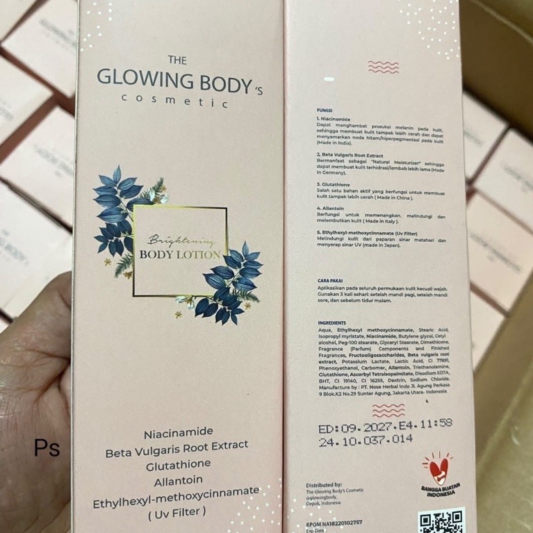 The glowing body brigtening body lotion 100ml