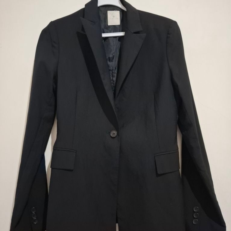 Preloved Korean Black Blazer Office Kantor Zishen Elegan