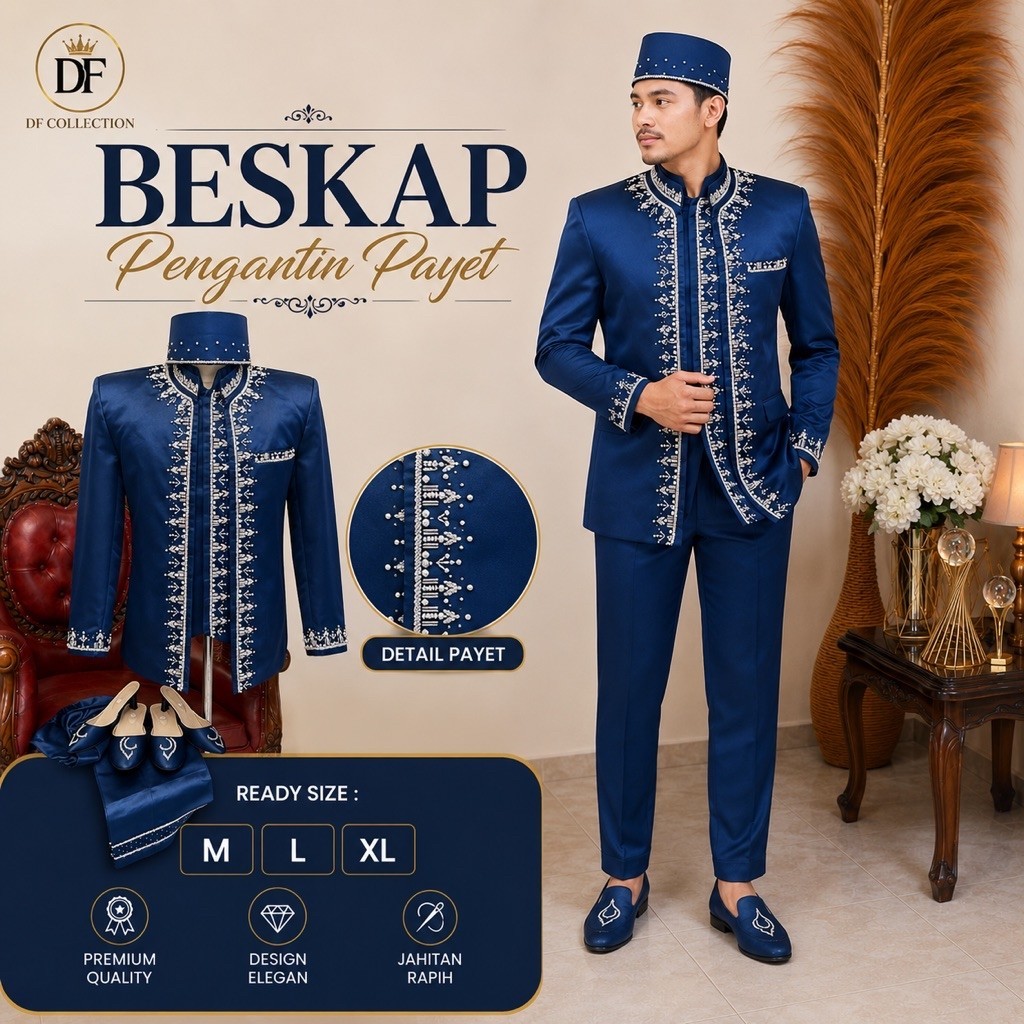 BESKAP PENGANTIN PRIA / SETELAN BESKAP PENGANTIN / BASOFI PENGANTIN PRIA.