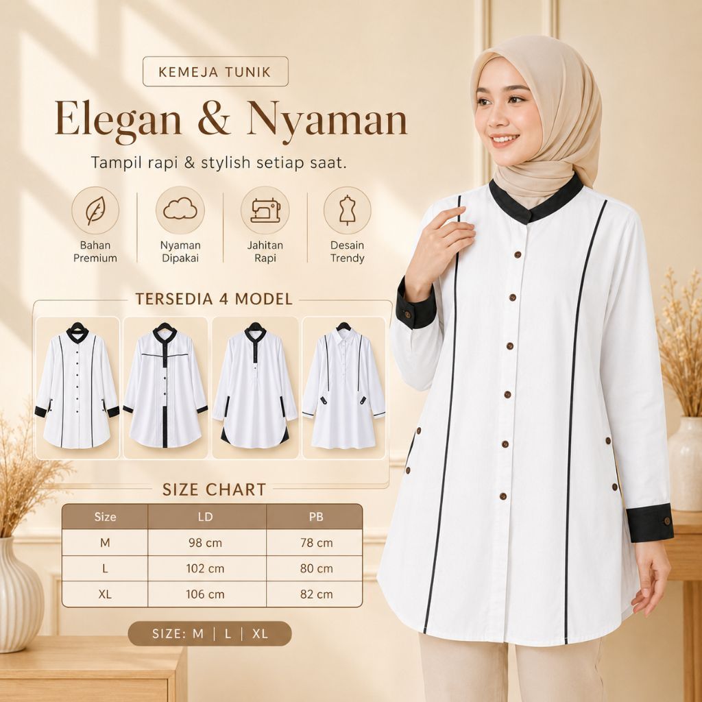 Baju Tunik Santri Putri | Tunik Santriwati | Atasan Santri Putri | Atasan Santriwati | Kemeja Wanita