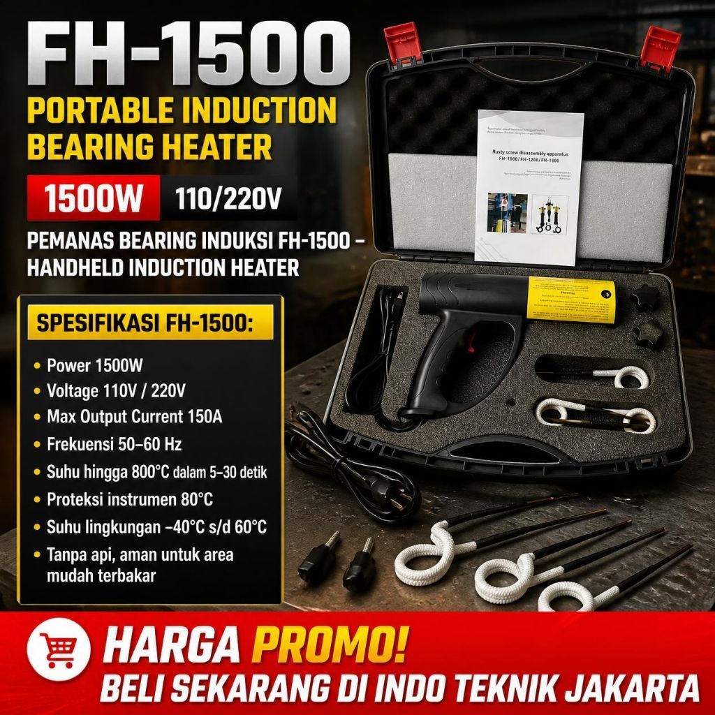 FH-1500 Portable Induction Bearing Heater 1500W 110/220V / Pemanas Bearing Induksi FH1500 – Handheld