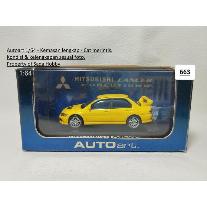 AUTOART 1/64 MITSUBISHI LANCER EVOLUTION VII KUNING FULLSET HS99