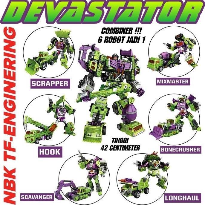 NBK DEVASTATOR COMBINER 6 IN 1 CONSTRUCTICON DECEPTICON MINIATUR ALAT BERAT TF-ENGINERING TRANSFORME