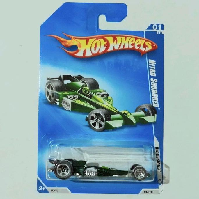 HOT WHEELS NITRO SCORCHER HIJAU 2009 HW DESIGNS FERRACIN BASE BESI FTS99