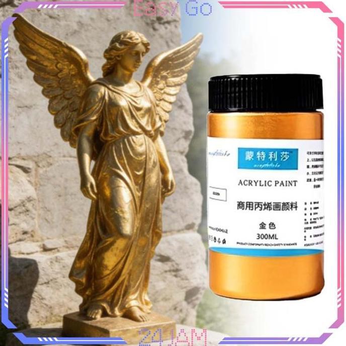 Cat Metalik Emas 300ml Cat Warna Akrilik Anti Air Cat Akrilik Metalik Acrylic Paint Logam