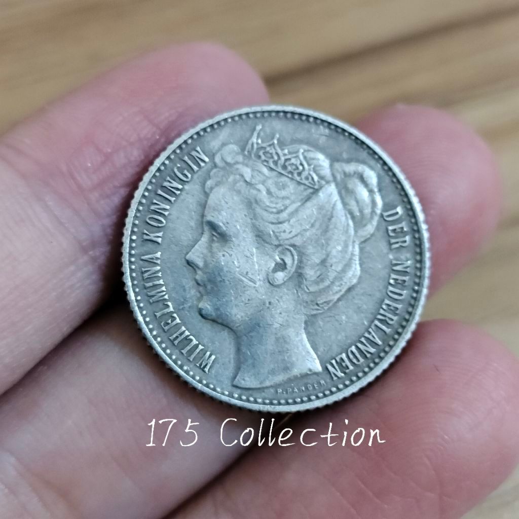 Koin Perak Belanda 1/2 Gulden Tahun 1905 Ratu Wilhelmina Asli