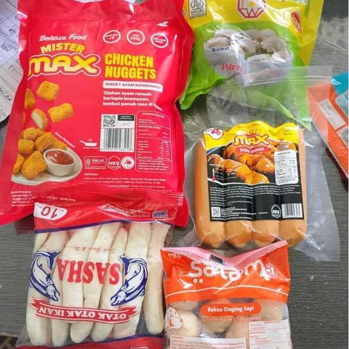 paket 1 l Food Frozen isi 5macam Bakso Sosis