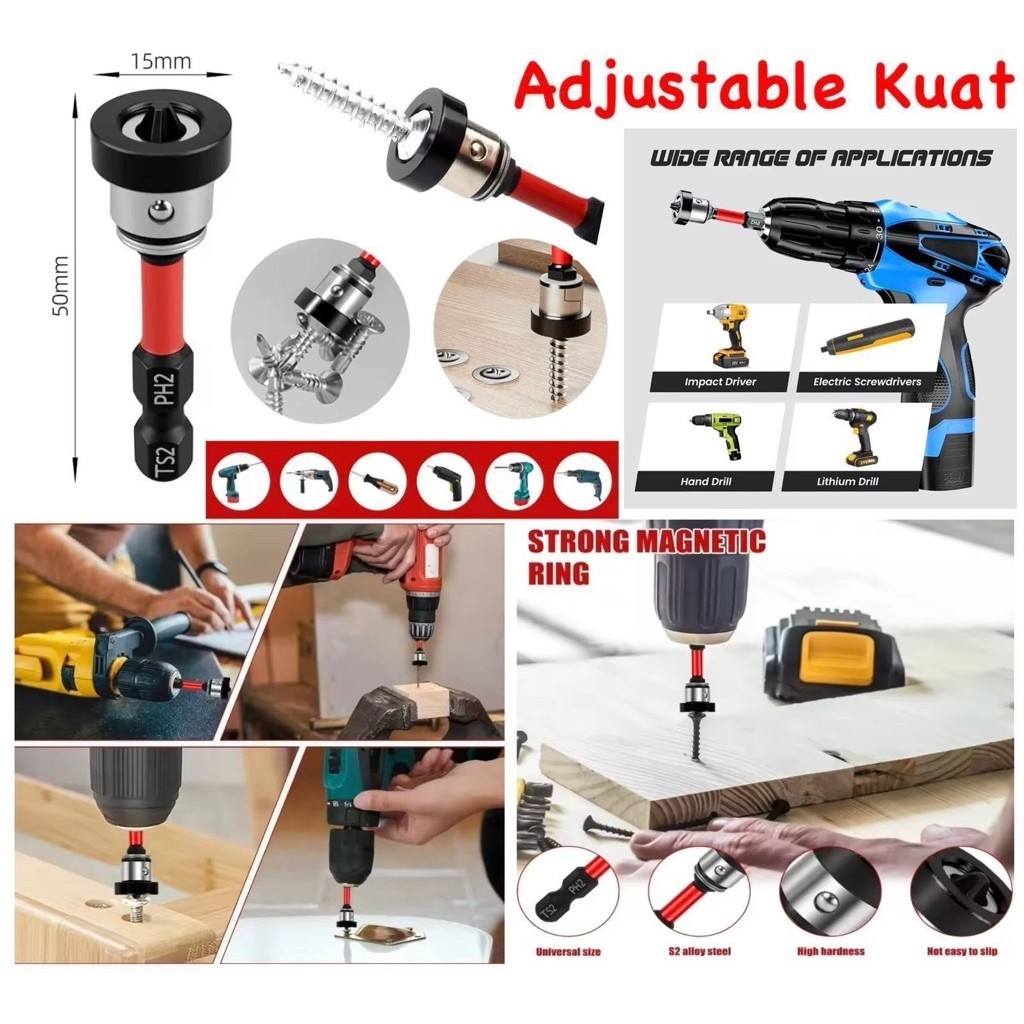 Adjustable Kuat Magnetic Positioning Mengebor Bit Limit Anti Slip Anti Impact Dampak Gypsum Board