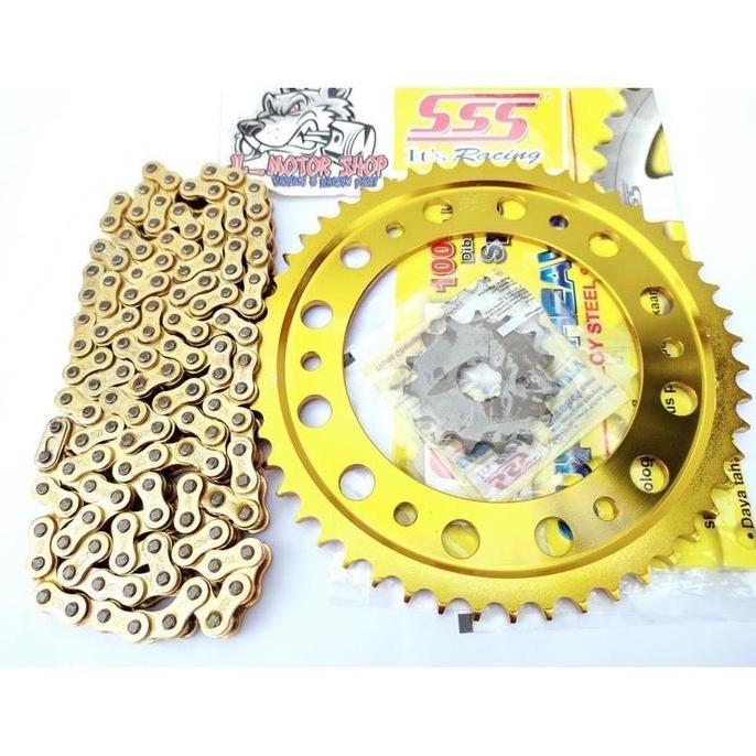 Gir Gear Set Gearset Sss 428 CRF 150 CRF150 L CRF150L Gear Warna Gold Emas SSS