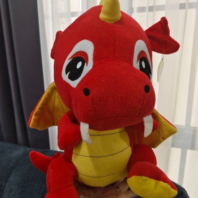 BONEKA DRAGON MERAH BANANAS 30CM