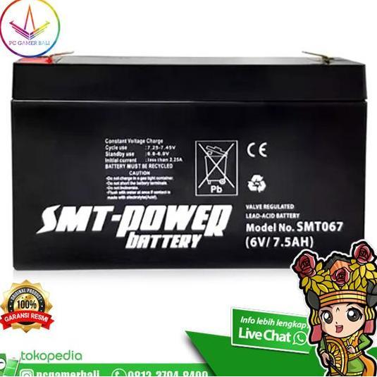 Baterai Mobilan Anak 6 Volt 7.5Ah Aki Mainan Anak Accu / Aki 6V 7.5Ah