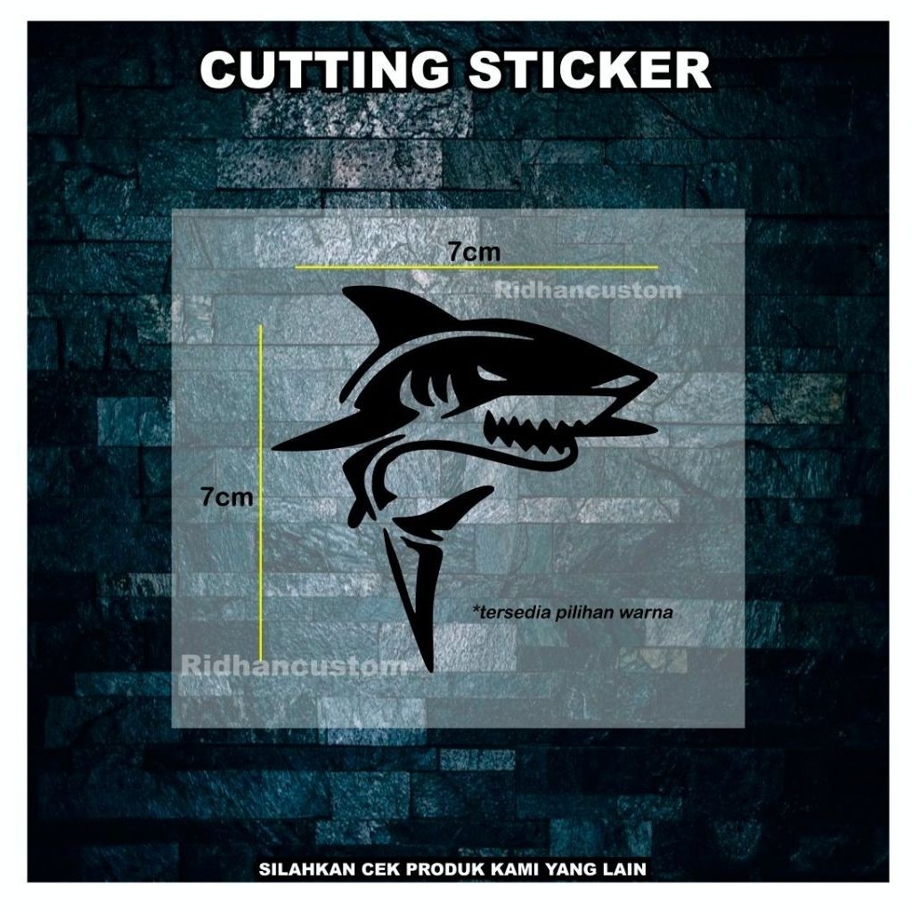 [ SHARK HIU ] CUTTING STICKER MOTOR HELM LAPTOP HP SEPEDA MATIC KEREN