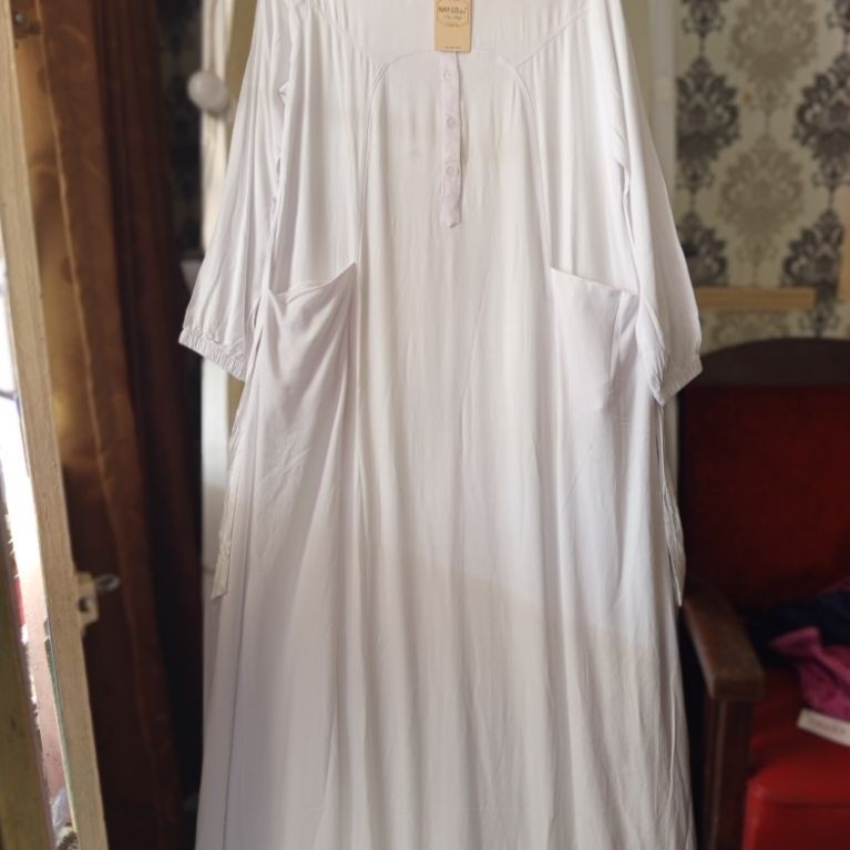 gamis twill putih BW  promo