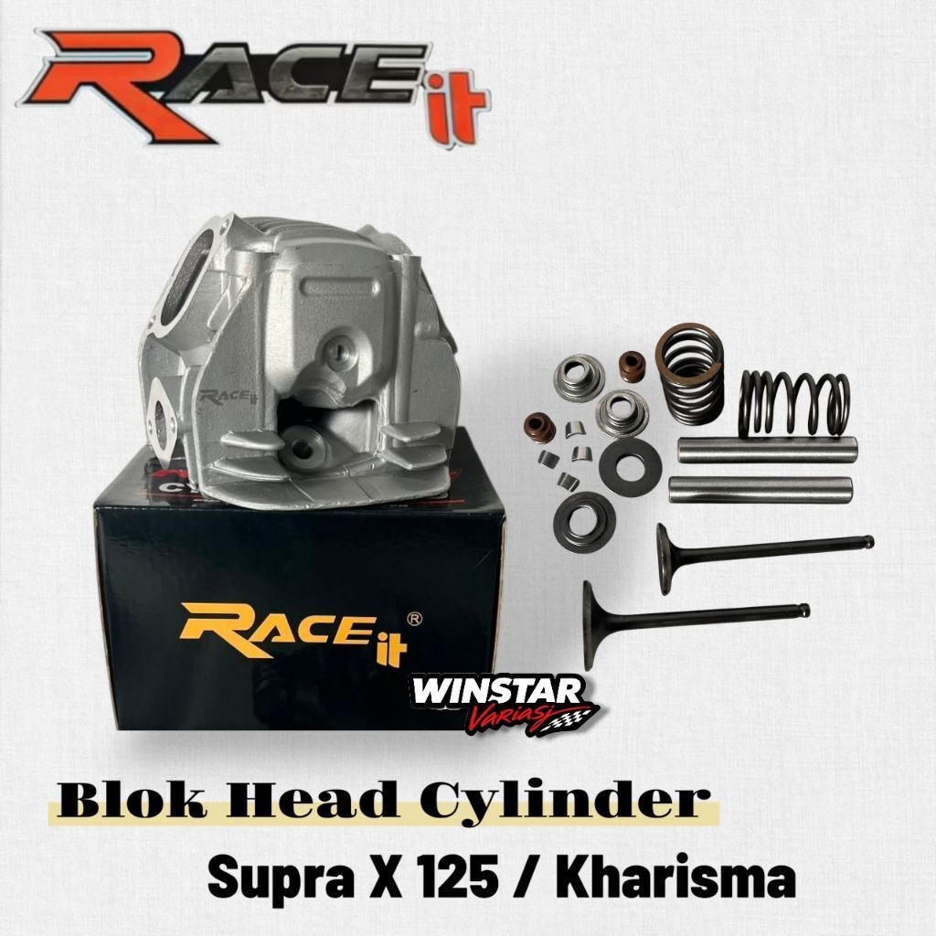 Blok Head Cylinder Racing Supra x 125 Kharisma Bore Up Big Size Cylinder Head Race it Set Klep Plus 