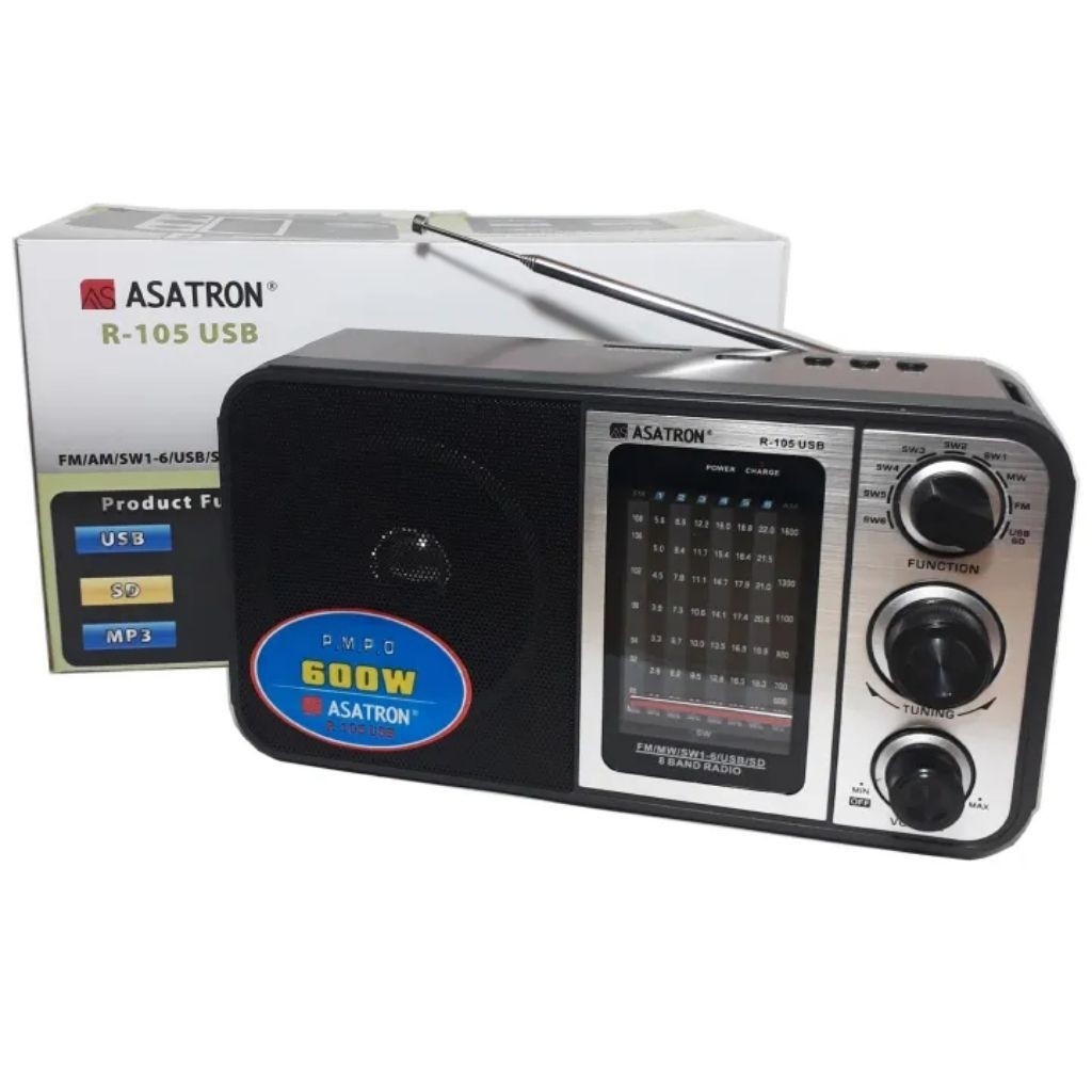 ASATRON RADIO PORTABLE R 105USB 8BAND MP3 PLAYER