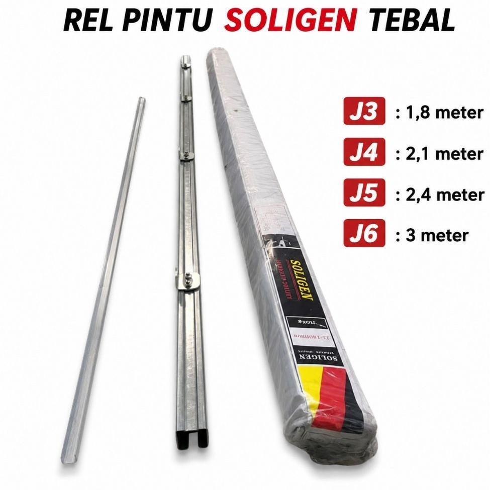 Rel Pintu Geser Soligen J3(180cm)/J4(210cm)/J5(240cm)/J6(300cm)