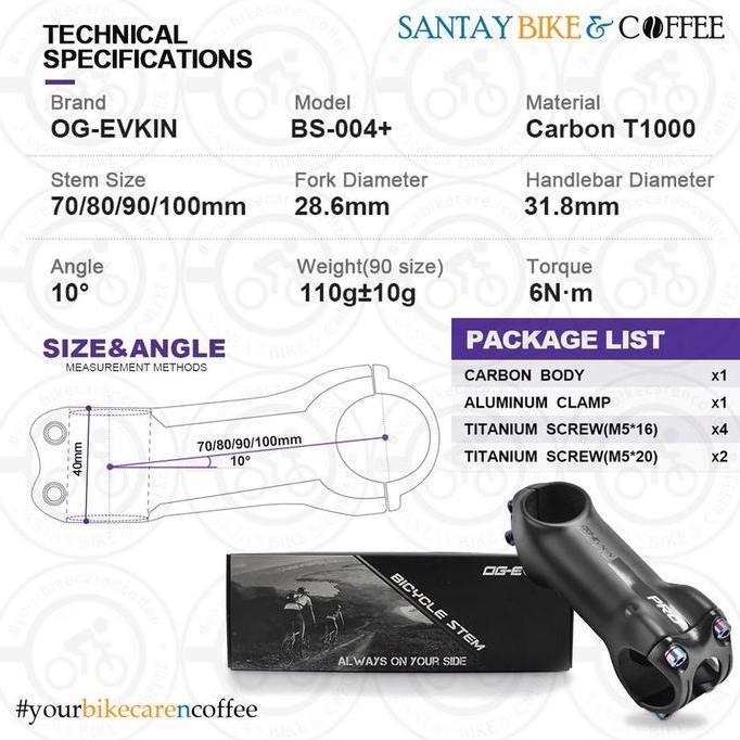Promo OG EVKIN BS004 Pro+ Stem Carbon T1000 10 Derajat Carbon Stem Road Bike Mtb Diskon
