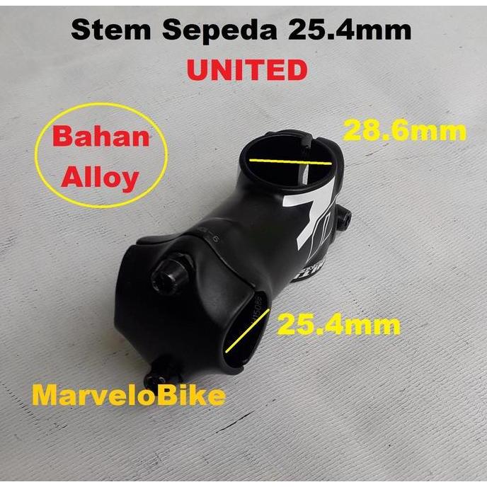 Promo Head Stem Sepeda 25.4mm Standar Merk UNITED Stem Sepeda MTB Fixie Balap UNITED Diskon