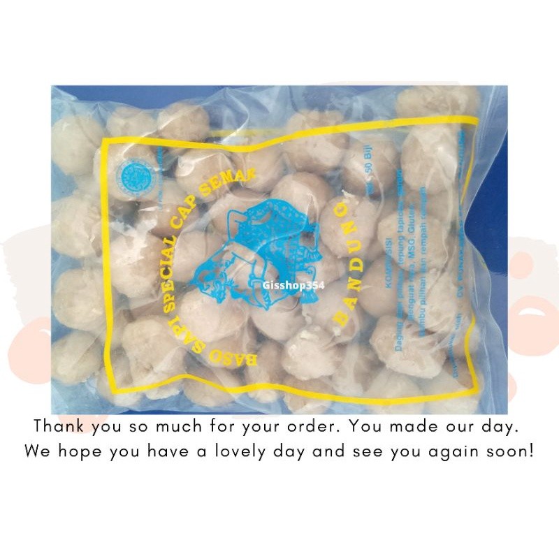 Bakso Sapi Spesial cap Semar Isi 50 biji-- Bakso Cuangki Bakso Sapi Mutiara Isi 50-Cap Semar