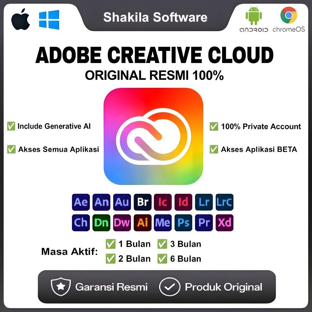 Adobe Creative Cloud Original Untuk Windows, Mac Os, Tablet, HP