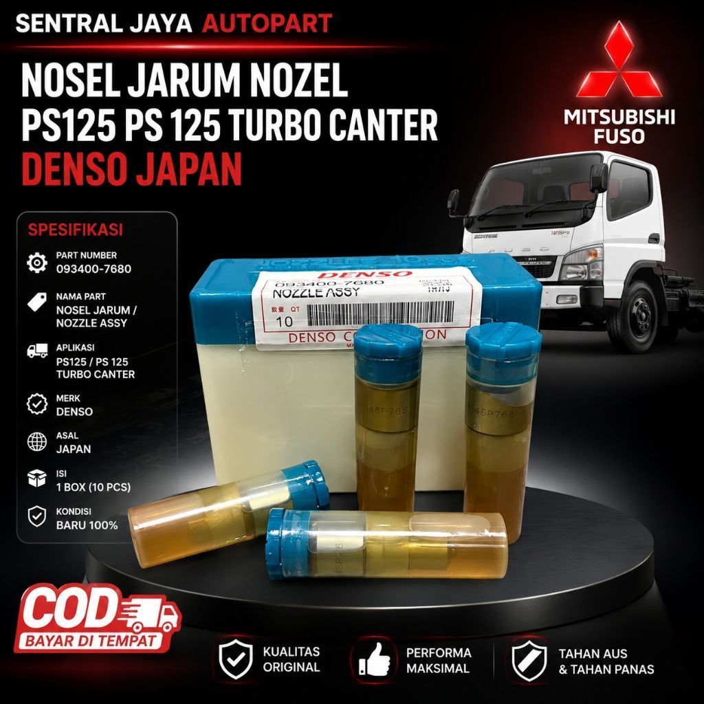 NOSEL JARUM NOZEL DENSO JAPAN PS125 PS 125 TURBO CANTER ORIGINAL 093400-7680 NOZZLE ASSY BERKUALITAS