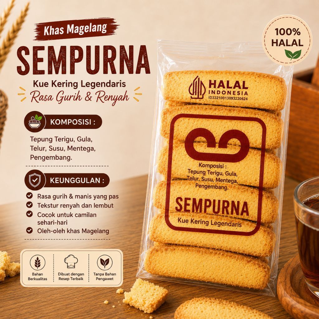 Kue Kering Bolu Citra Sempurna Khas Magelang - Cemilan Roti Jadul Panggang Manis Camilan