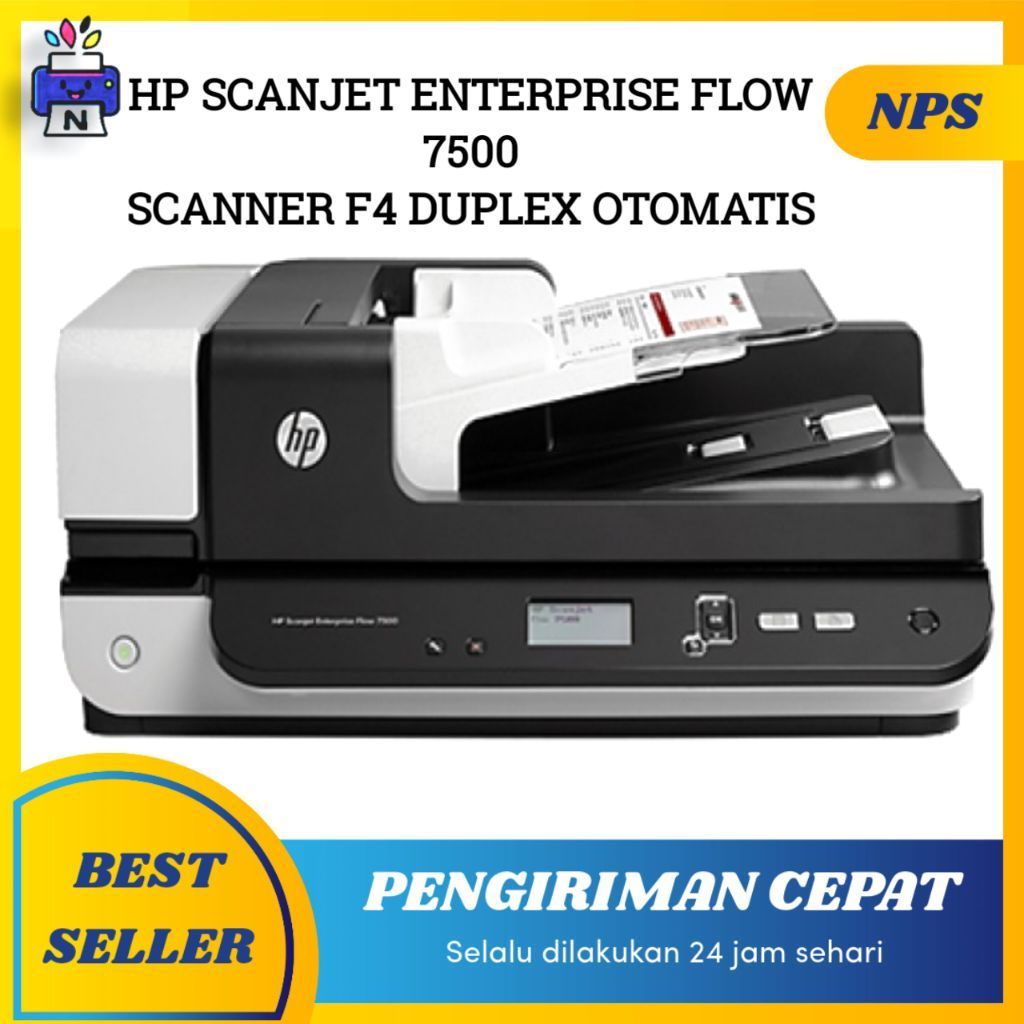 Scanner HP Scanjet 7500 Enterprise Flatbed ADF 600 Dpi F4 duplex otomatis