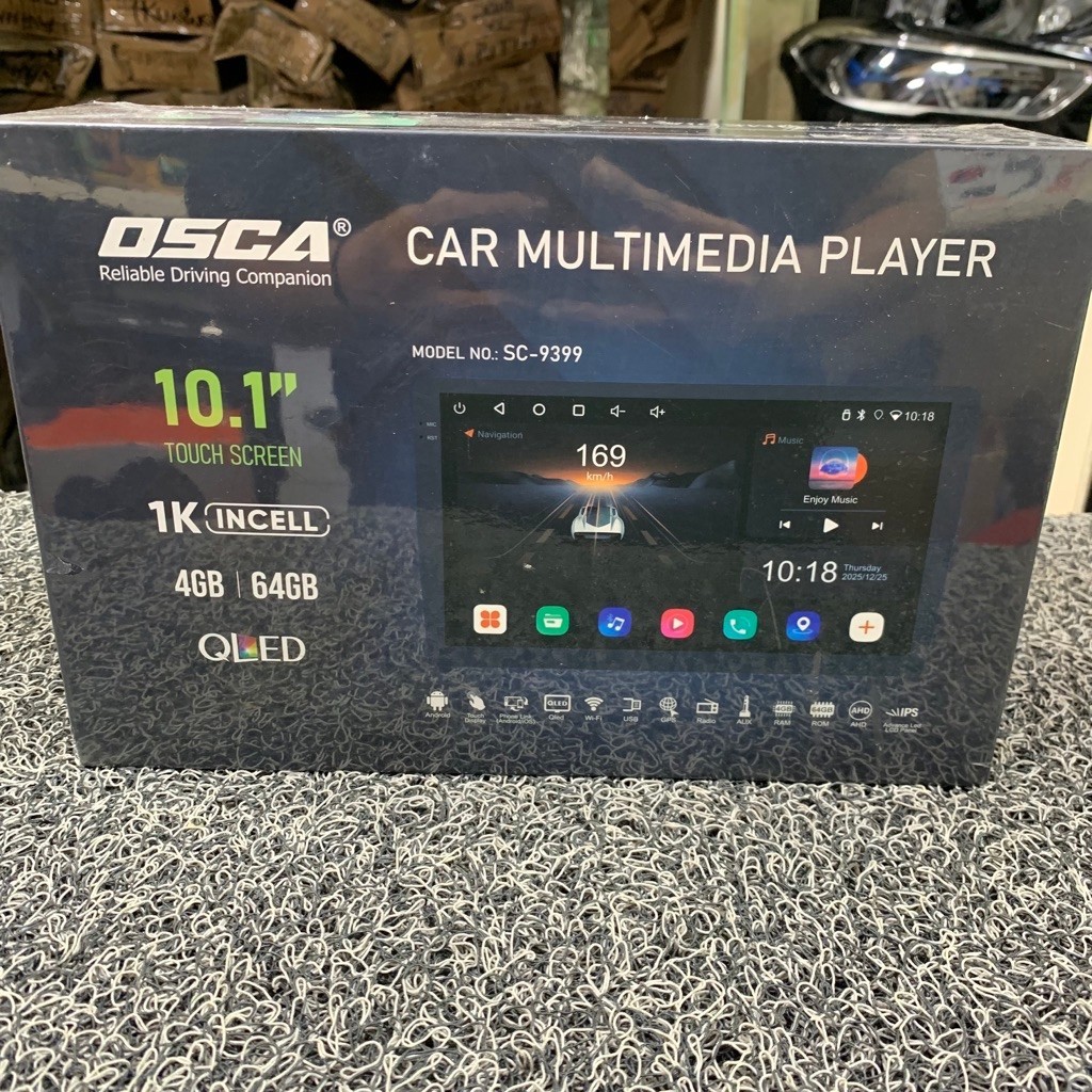 Head Unit Android OSCA SC-9399 Layar QLED 10 in 1K INCELL RAM 4/64 GB