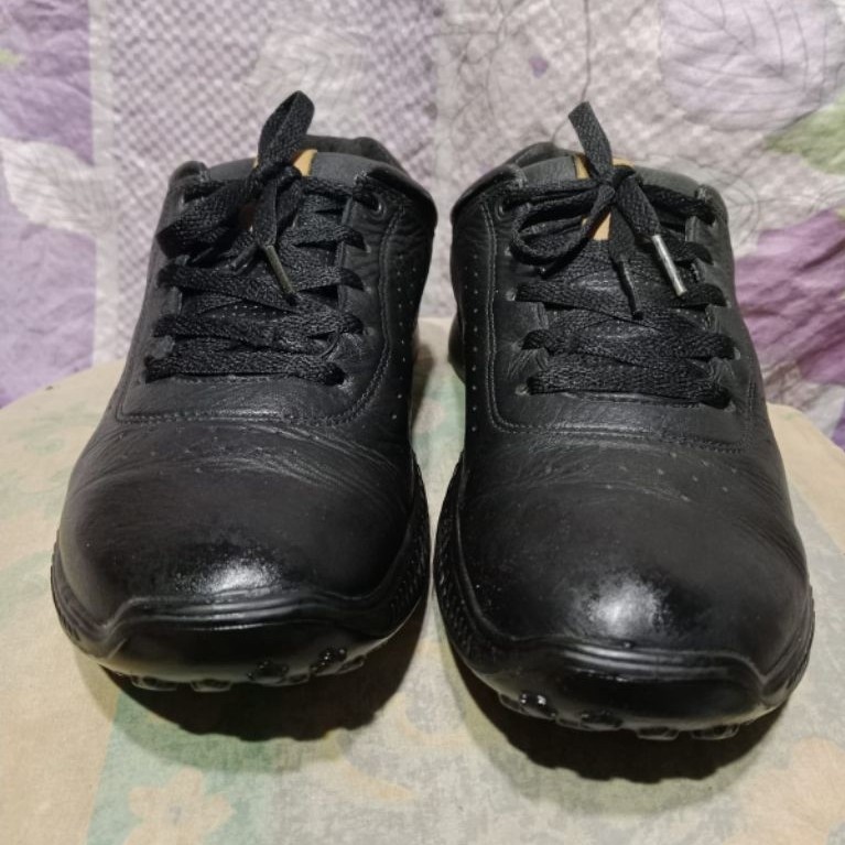Sepatu Kulit Casual Ecco Full Hitam Sport Golf