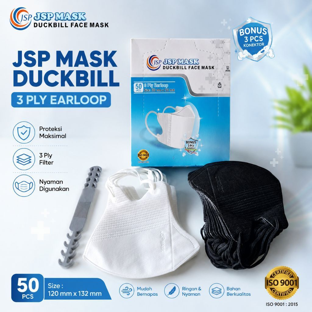50PCS MASKER DUCKBIL JSP MEDIS CANTOL