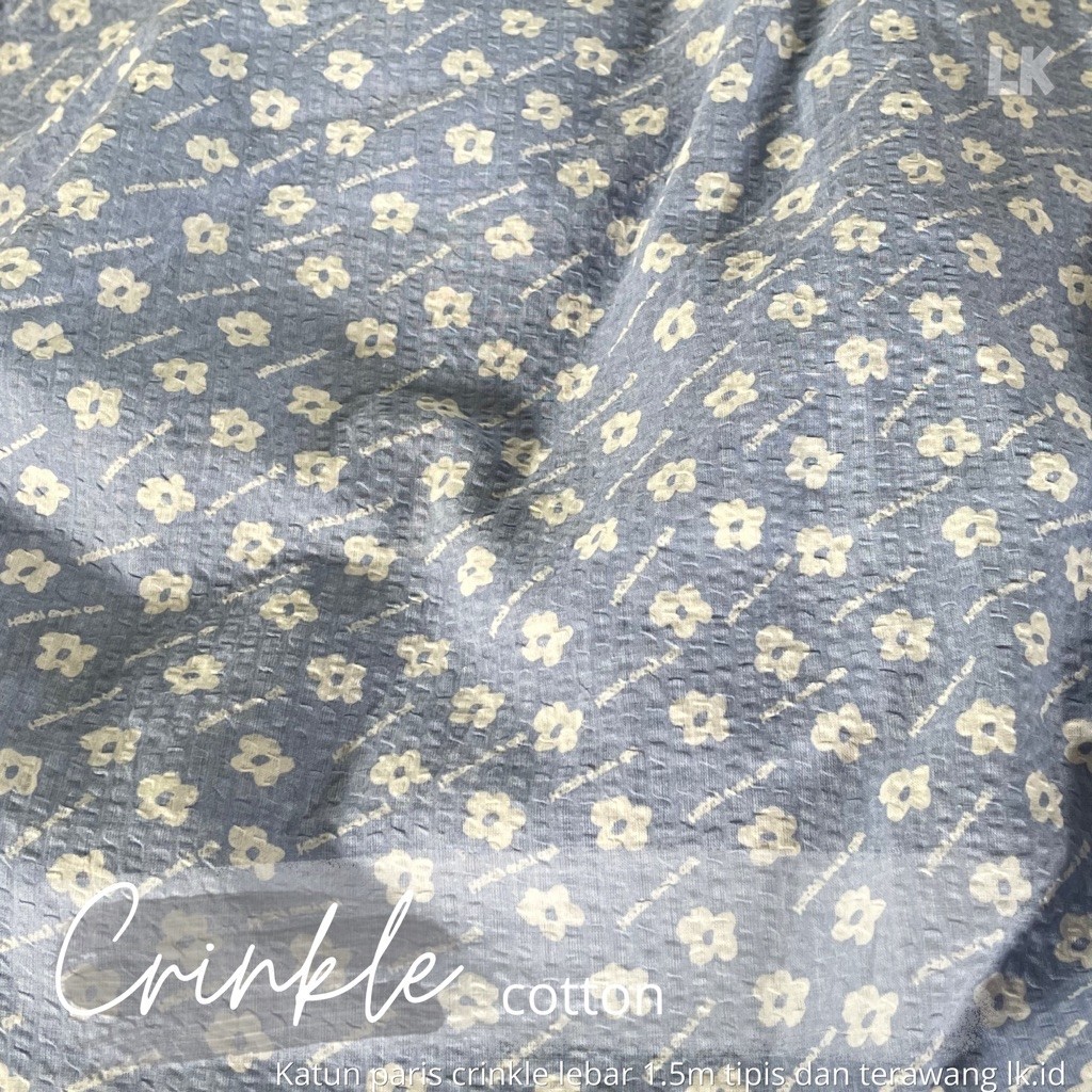 Kain katun paris crinkle - katun crinkle motif - kain crinkle - kain katun crinkle - crinkle cantik 