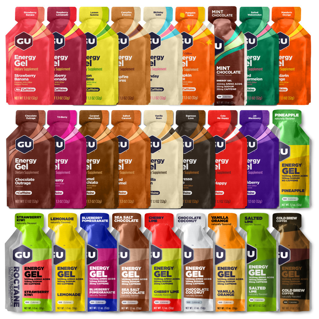 GU Energy Gel & GU Roctane Energy Gel Semua Varian Rasa