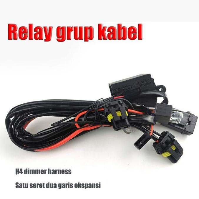 KIT KABEL RELAY & WIRING HARNESS HID MOTOR LENGKAP UNTUK LAMPU XENON / LED | H4 H6 H8 H9 H11 H16 HB2