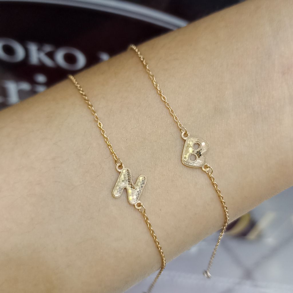 Laris Jaya Gelang rantai emas kuning huruf 8k
