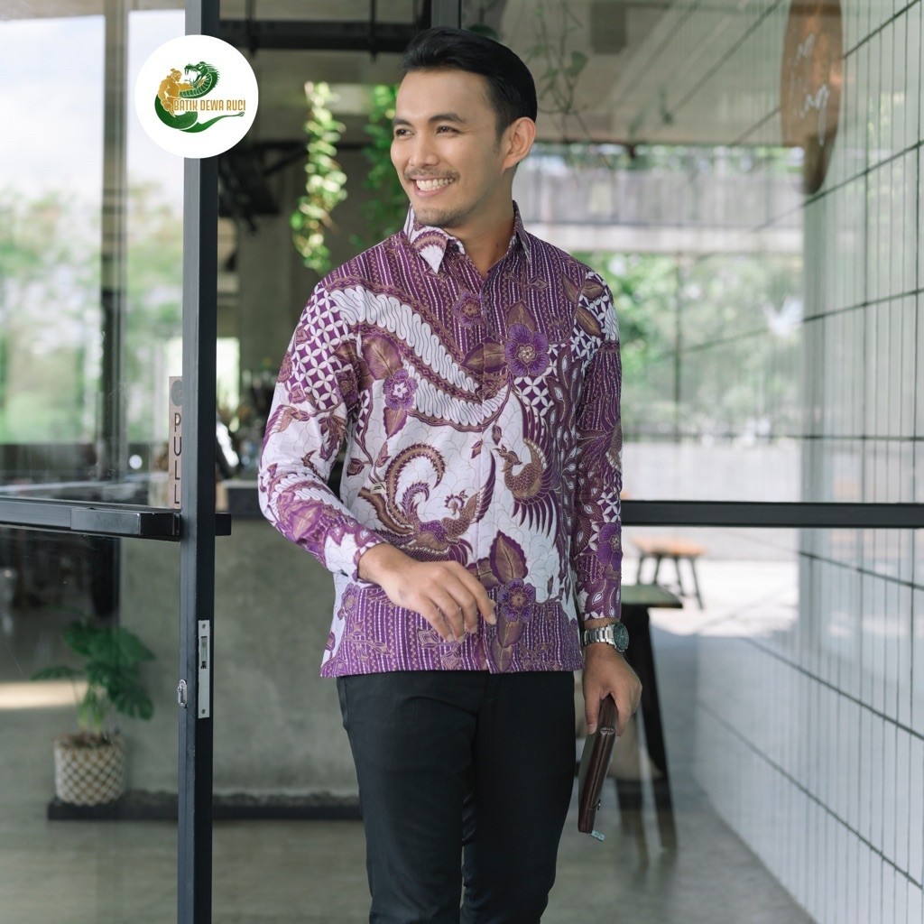 Batik JOGLO UNGU Full Furing 100% Katun Halus Size M-XXL