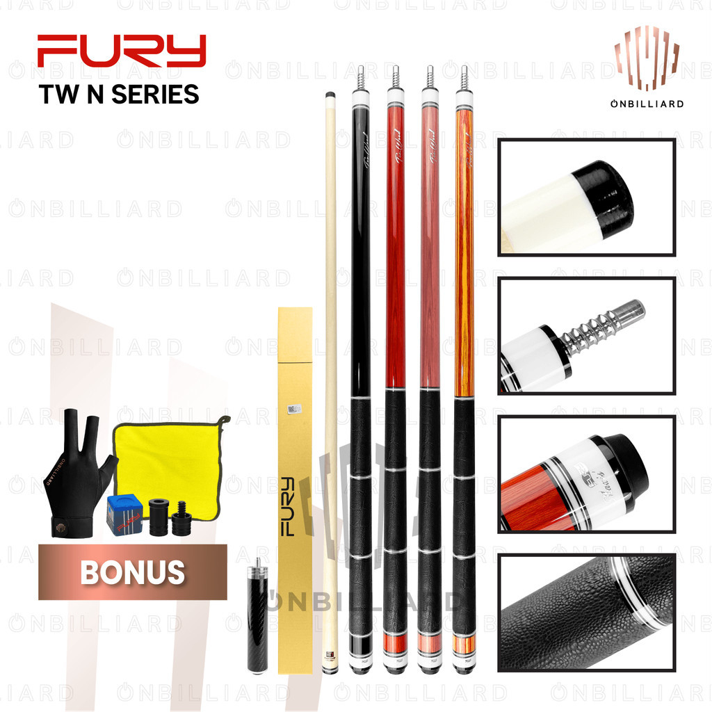 FURY TW-N Stick Billiard Maple Cue Low Deflection Play Cues TW-N1 TW-N2 TW-N3 TW-N4