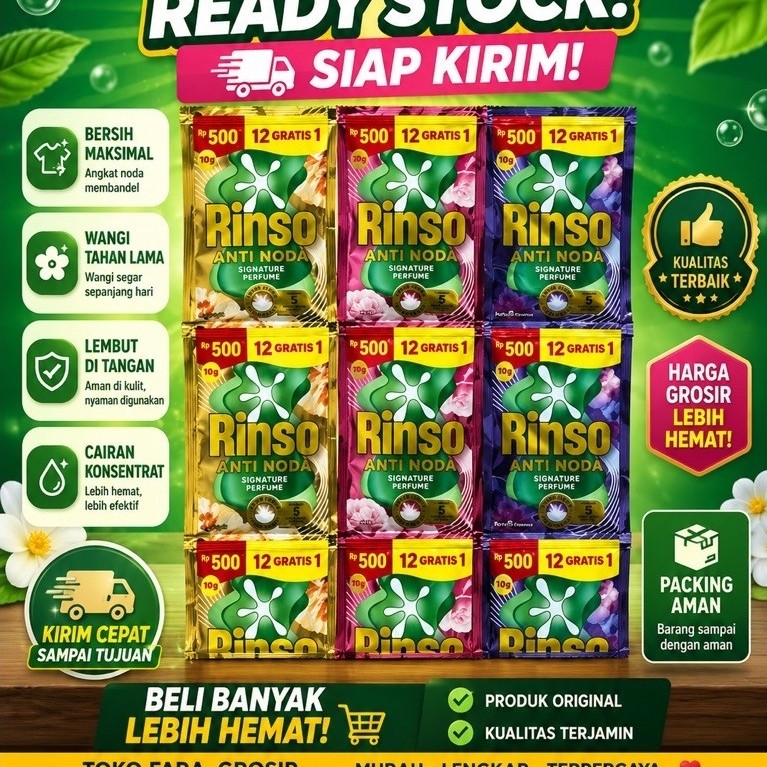 SIAP KIRIM rinso cair sachet 1DUS  harga promo
