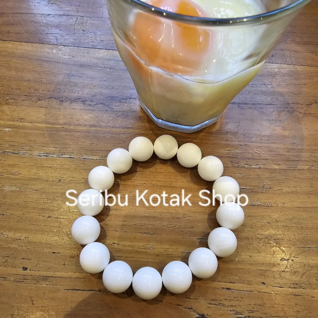 Gelang Kulit Kerang Putih Asli 12 MM