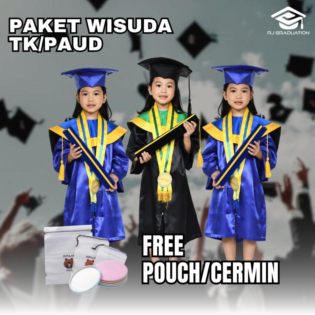 READY STOCK Paket toga wisuda Tk / Jual paket toga wisuda paud / jubah wisuda anak / perlengkapan wi