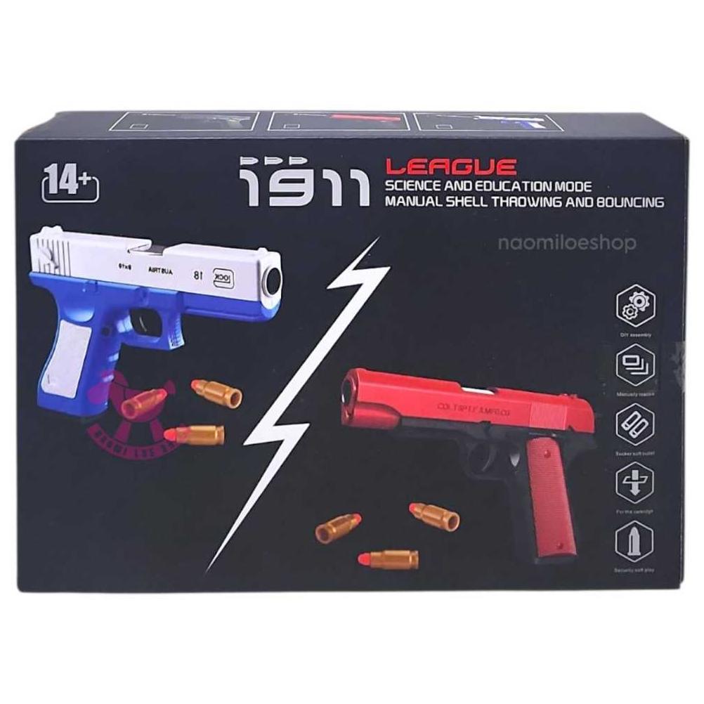 1911 flinstee gun mainan pistol anak Mainan tembakan anak mainan tembak warna warni