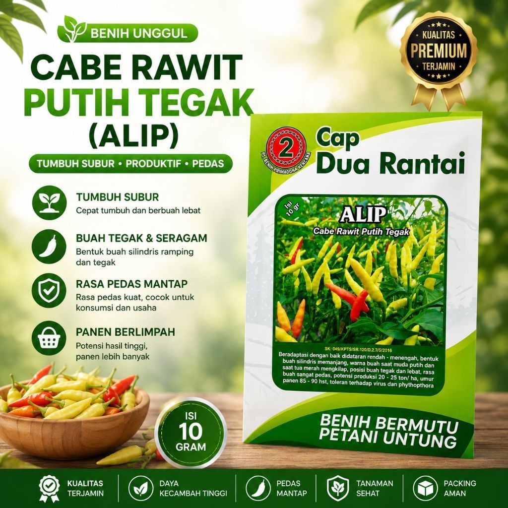 Benih Cabe Rawit Putih Alip 10Gram - Bibit Cabe Rawit Putih Tegak Bibit Cabe Rawit - Cabe Setan