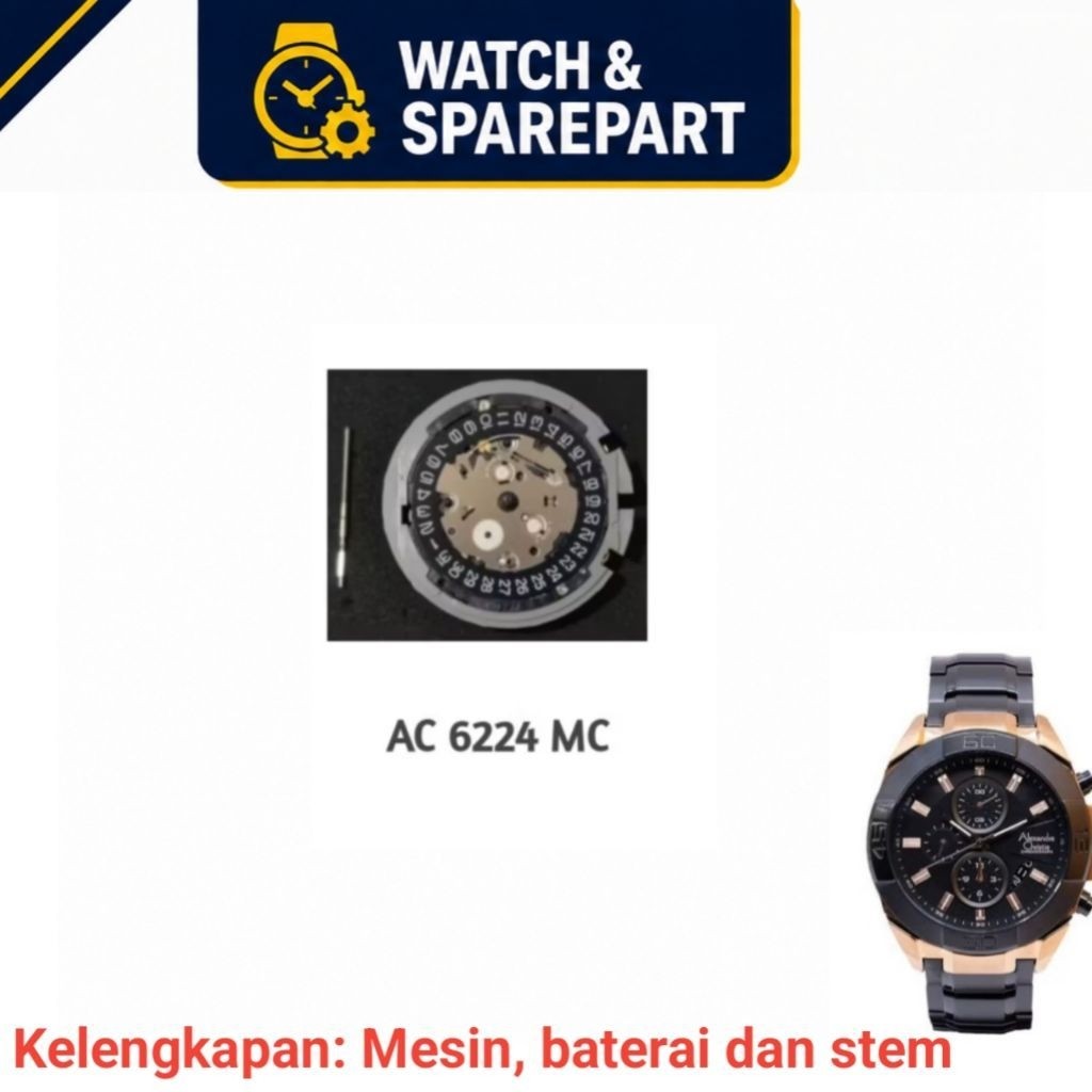Mesin Original untuk Jam Tangan Alexandre Christie AC 6224 MC