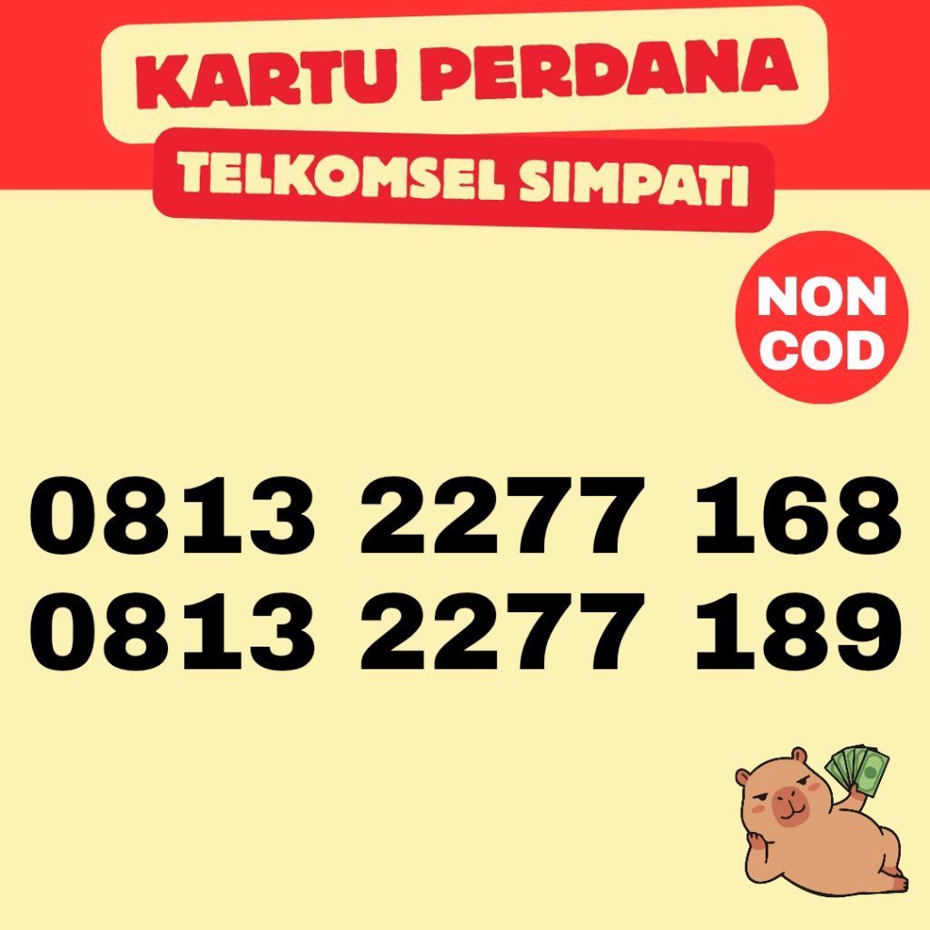 [NON COD] telkomsel simpati (free kuota 3GB september 2026) kartu perdana prabayar nomor cantk 2277 