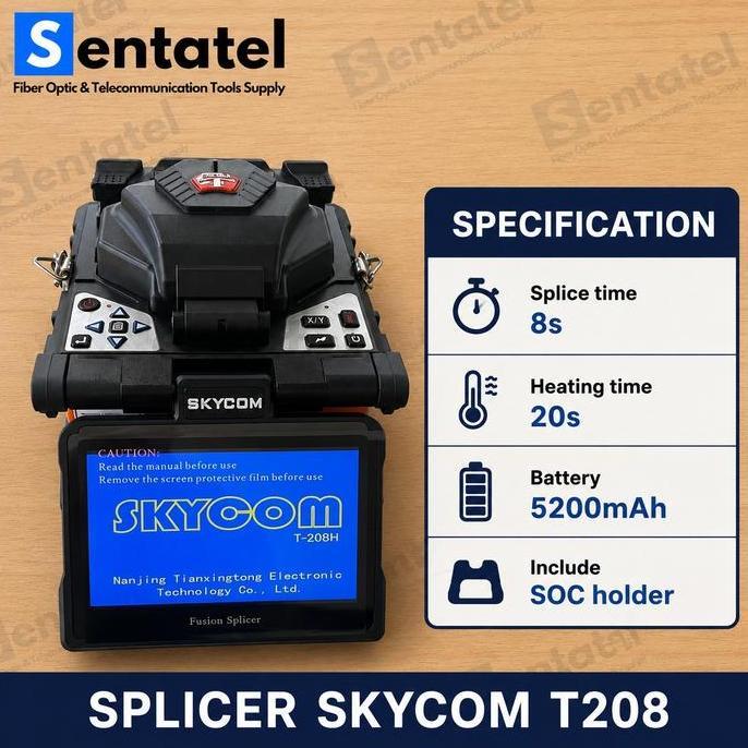 BEBAS ONGKIR - Skycom T208 Splicer T208 Skycom Fusion Splicer Splicing Splising T208H