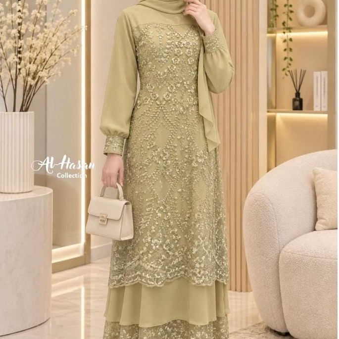 Lovita dress marina silk mix brukat Ori Al Hasan Collection